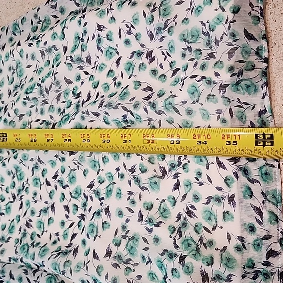 Dkny Sz 6 Women Floral Green Black White Dress Swing - Picture 3 of 11